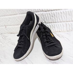 Puma Women's Black Suede & White Strip Classic  LonTio Sneaker Shoes Size 9